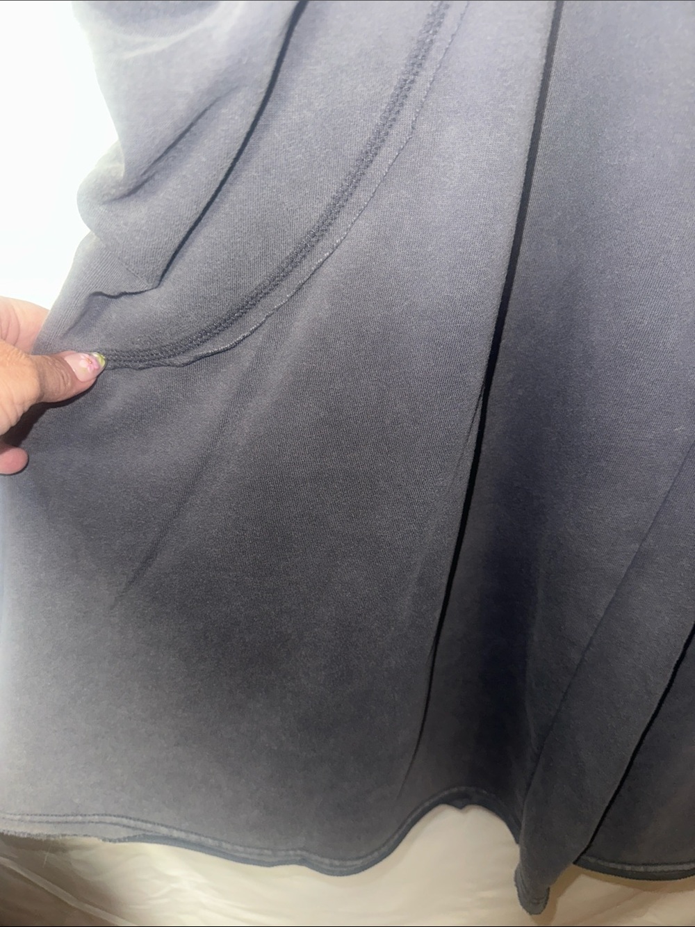 Source Unknown Dark Gray Wide-Leg Draped Pants with large deep pockets - Picture 4 of 6